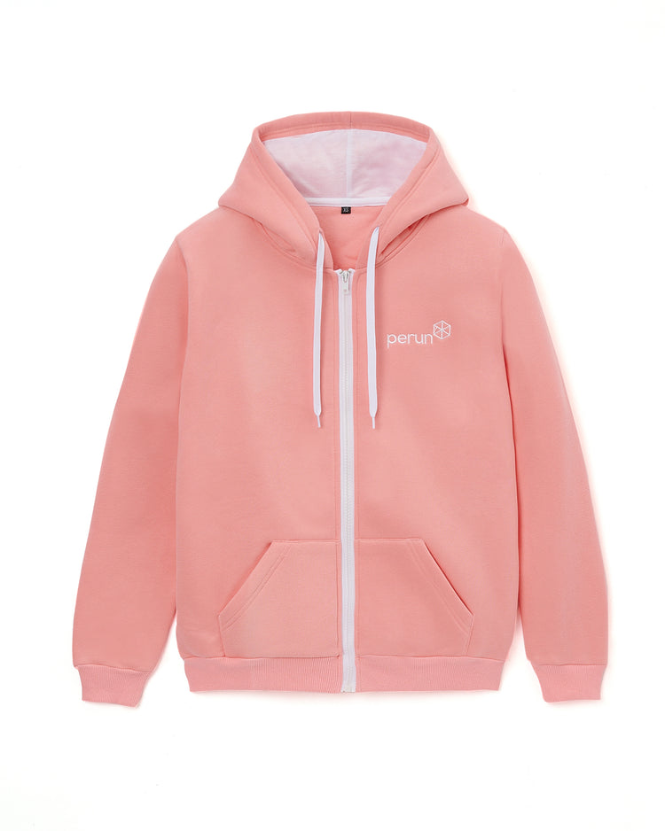 Hooded Sweatshirt, Pink with White trim
